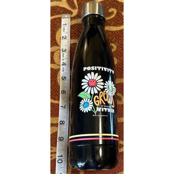 2022 Smileyworld Positivity Grows 16 oz. Aluminum Water Bottle 10.5" Tall (NWT) - Picture 9 of 11